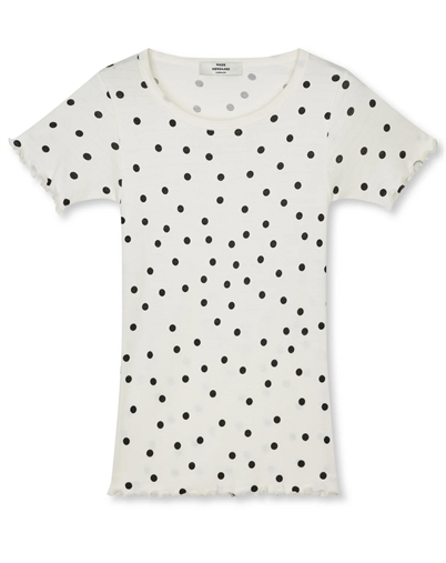 Mads Nørgaard - Pointella Trixy T-Shirt - Dot AOP Vanilla Ice